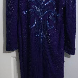 Laurence Kazar of New York Beaded Evening Gown - size Large